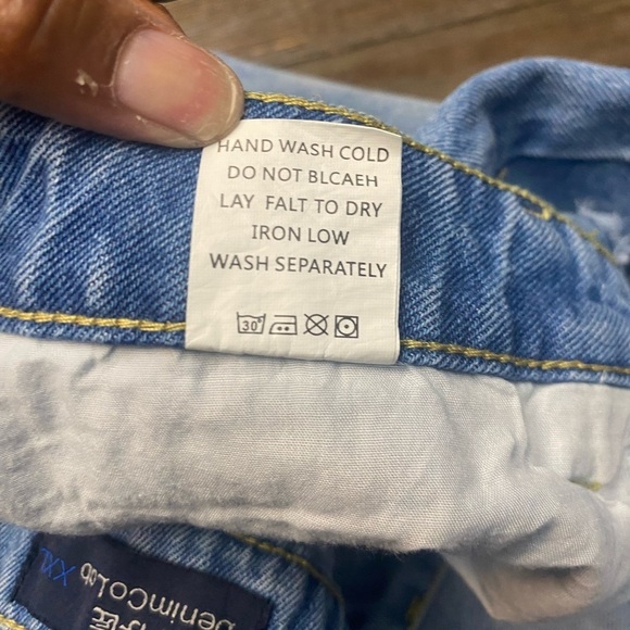 DenimColab Highwaisted Distressed Wide Leg Split Loose Hem XXL Jeans - Picture 7 of 10